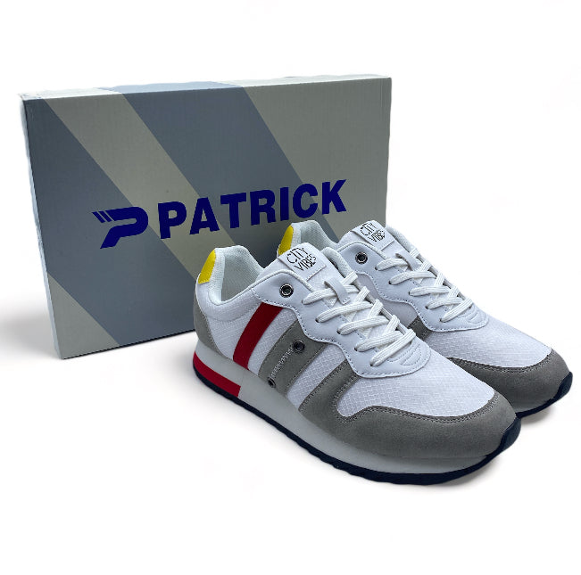 Basket ville Blanche streetwear à bande de marque Patrick - Homme