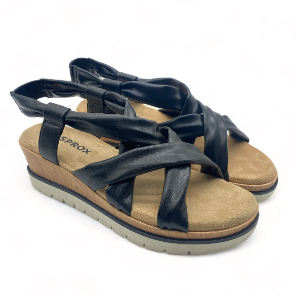 Sandales Beige & Noire été Lanière simili Cuir Sprox - Femme