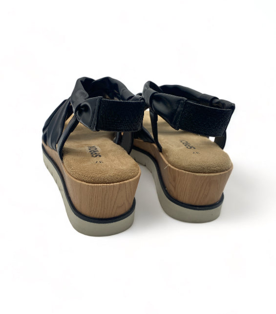 Sandales Beige & Noire été Lanière simili Cuir Sprox - Femme