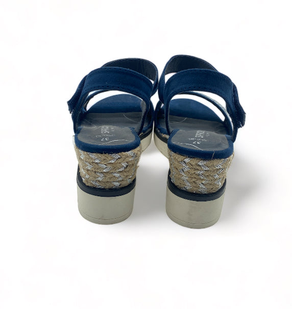 Sandales à Talon bleu type Marin motif vague japonais tressée Sprox - Femme