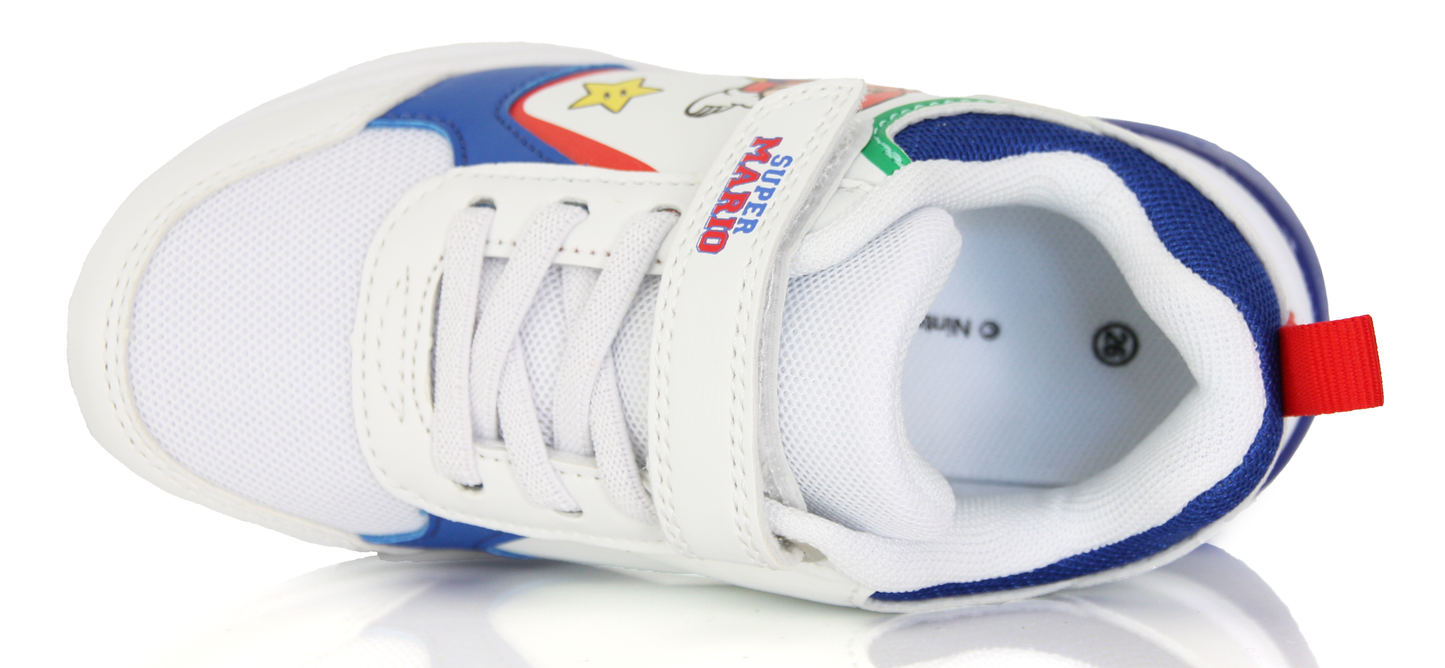 Baskets Enfant Super Mario Blanches & Bleues
