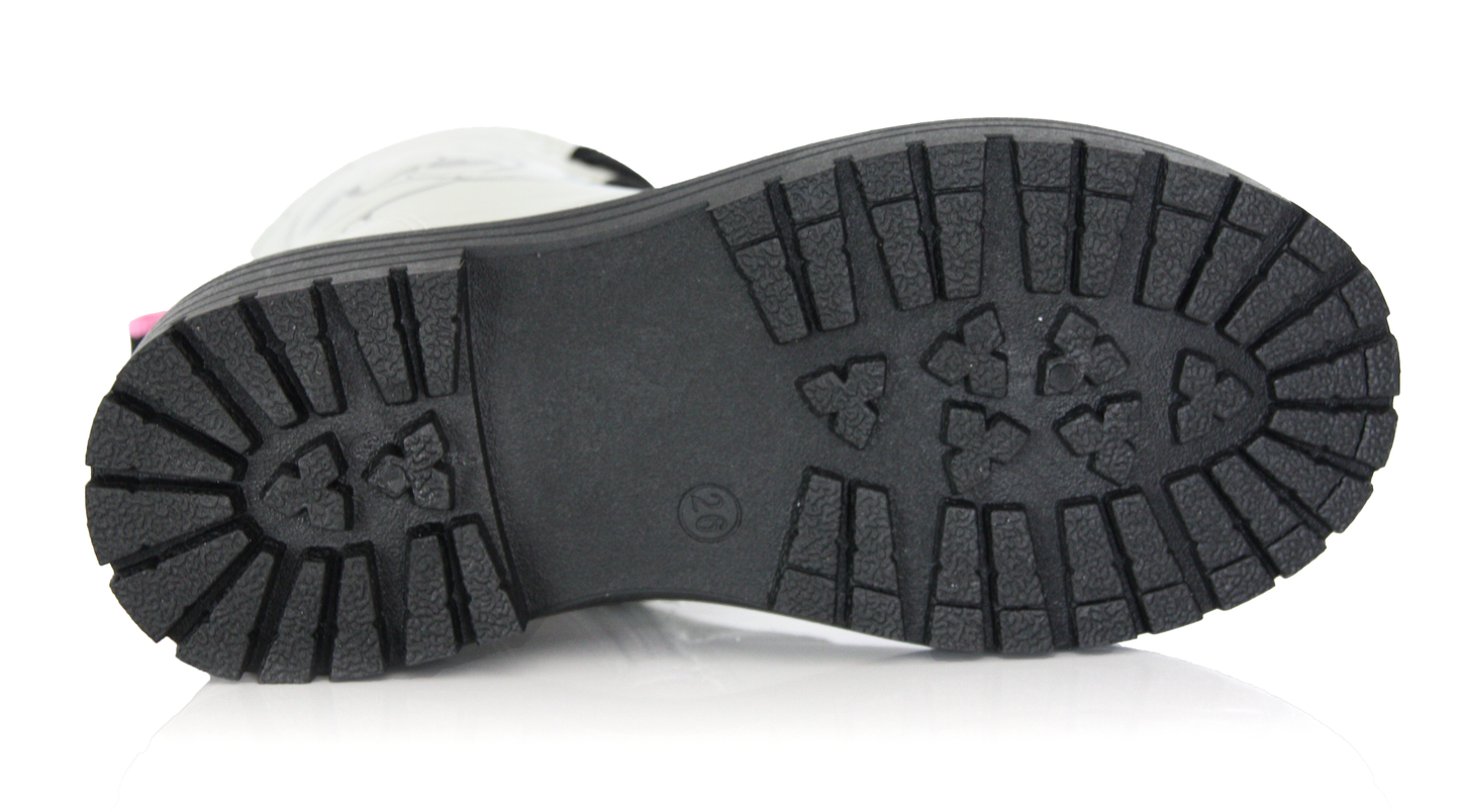 Bottines Fille Stitch – Effet Métallisé Argenté, Style Tendance & Semelle Antidérapante