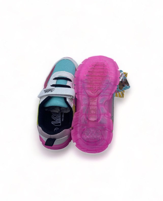 Basket LOL Surprise bleu rose et vert à scratch pour Enfant