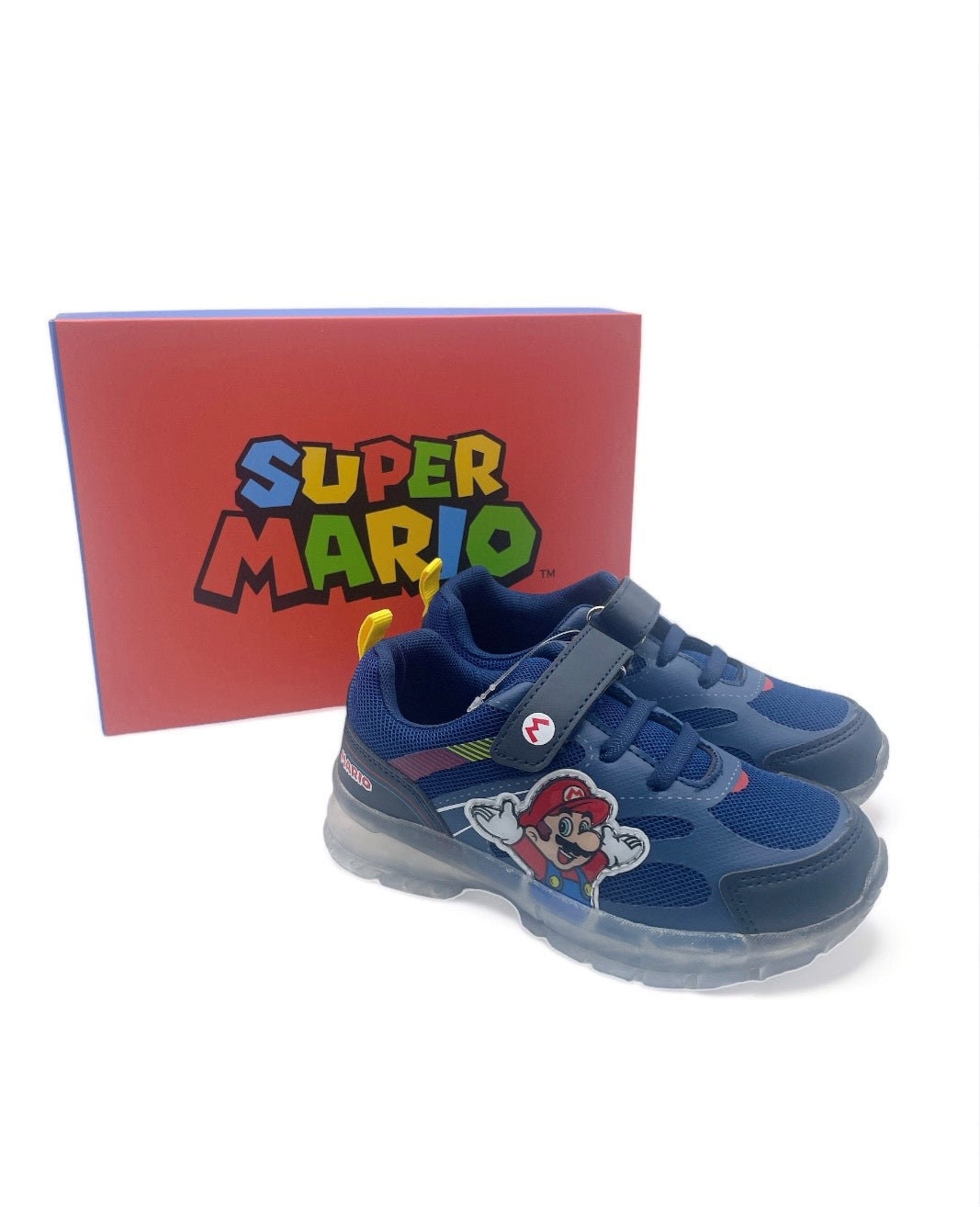 Basket Mario éclairante bleu foncée enfant - Garçon