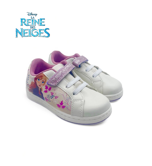 Basket Reine des neiges à scratch pailletées enfant - Fille