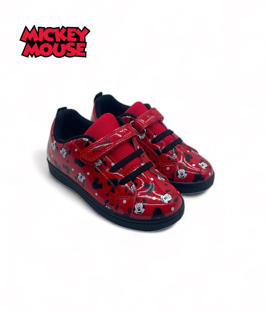 Basket à scratch Minnie Mouse rouge brillante à motifs - Fille