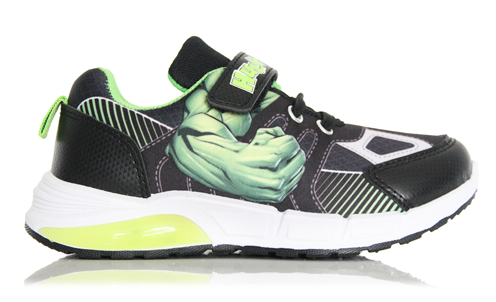 Basket enfant Hulk Marvel noire et verte avec scratch