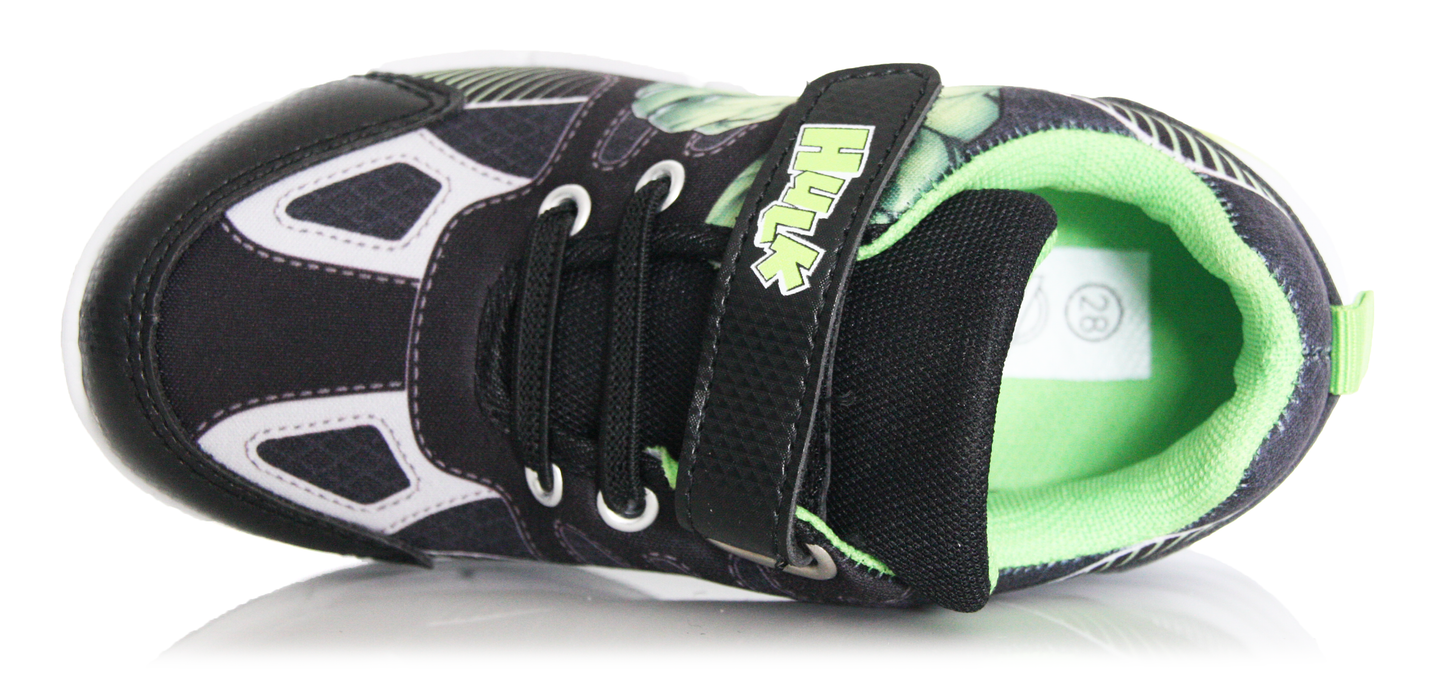 Basket enfant Hulk Marvel noire et verte avec scratch