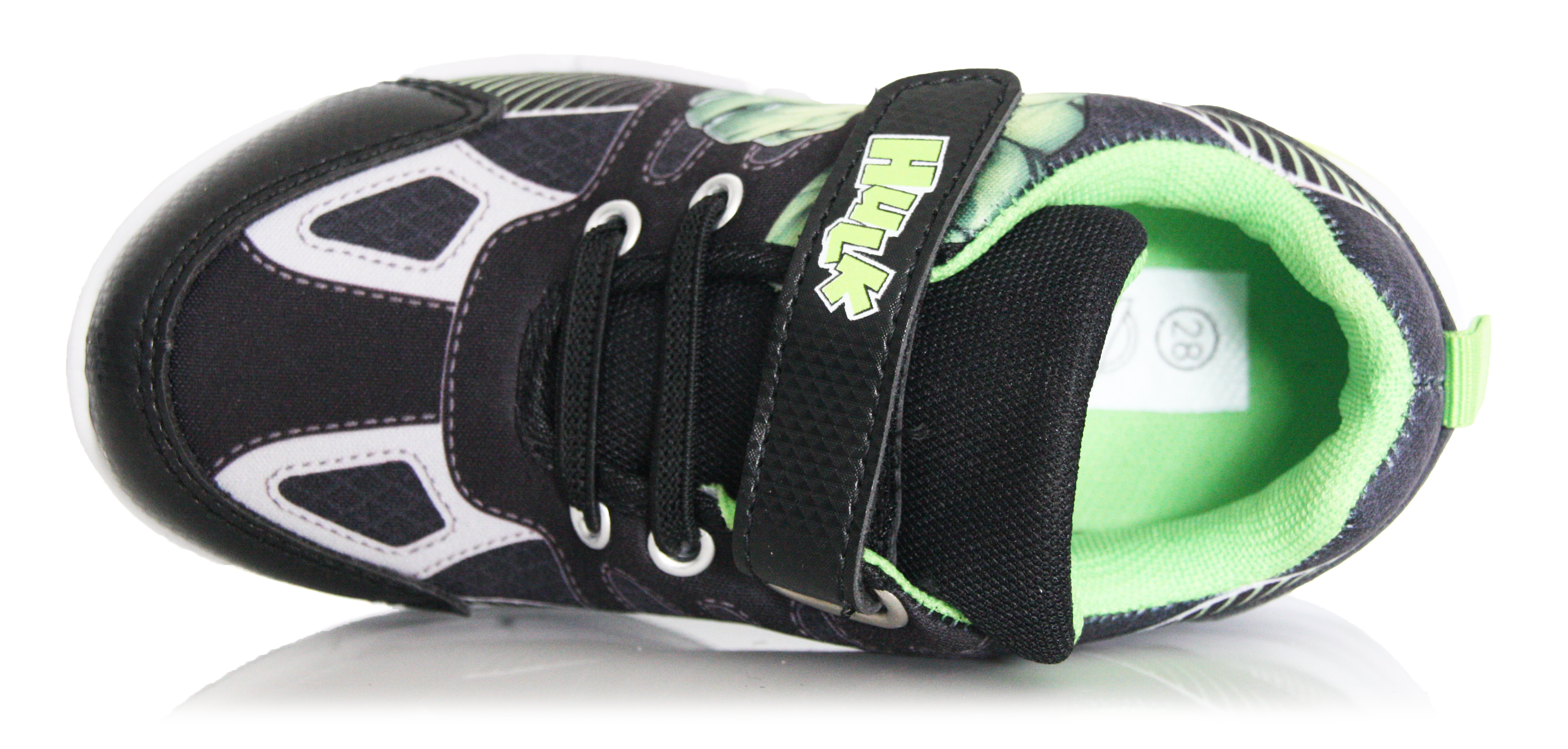 Basket enfant Hulk Marvel noire et verte avec scratch