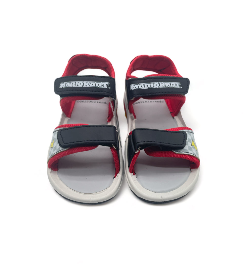 Sandales Mario Kart garçon rouge et noir à scratch - Enfant