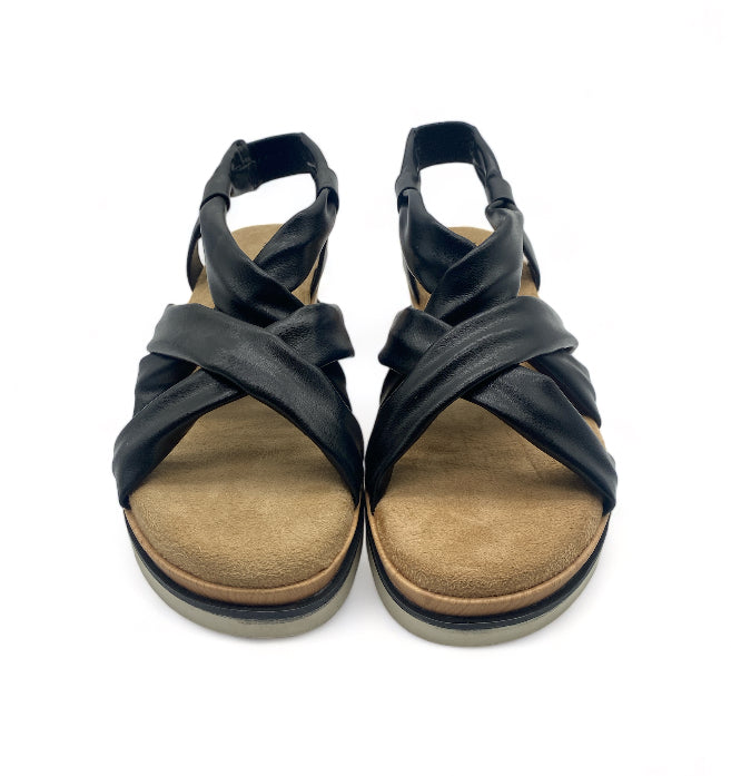 Sandales Beige & Noire été Lanière simili Cuir Sprox - Femme