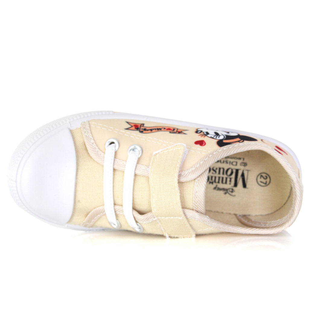 Basket Basse Minnie Beige Fille à Scratch 24 au 32