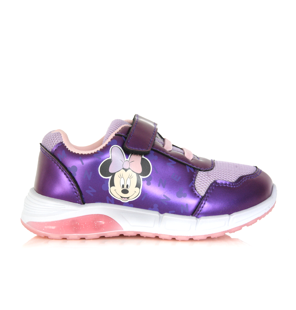 Baskets Fille Minnie Mouse Lumineuses – Rose & Violette Métallisé Disney