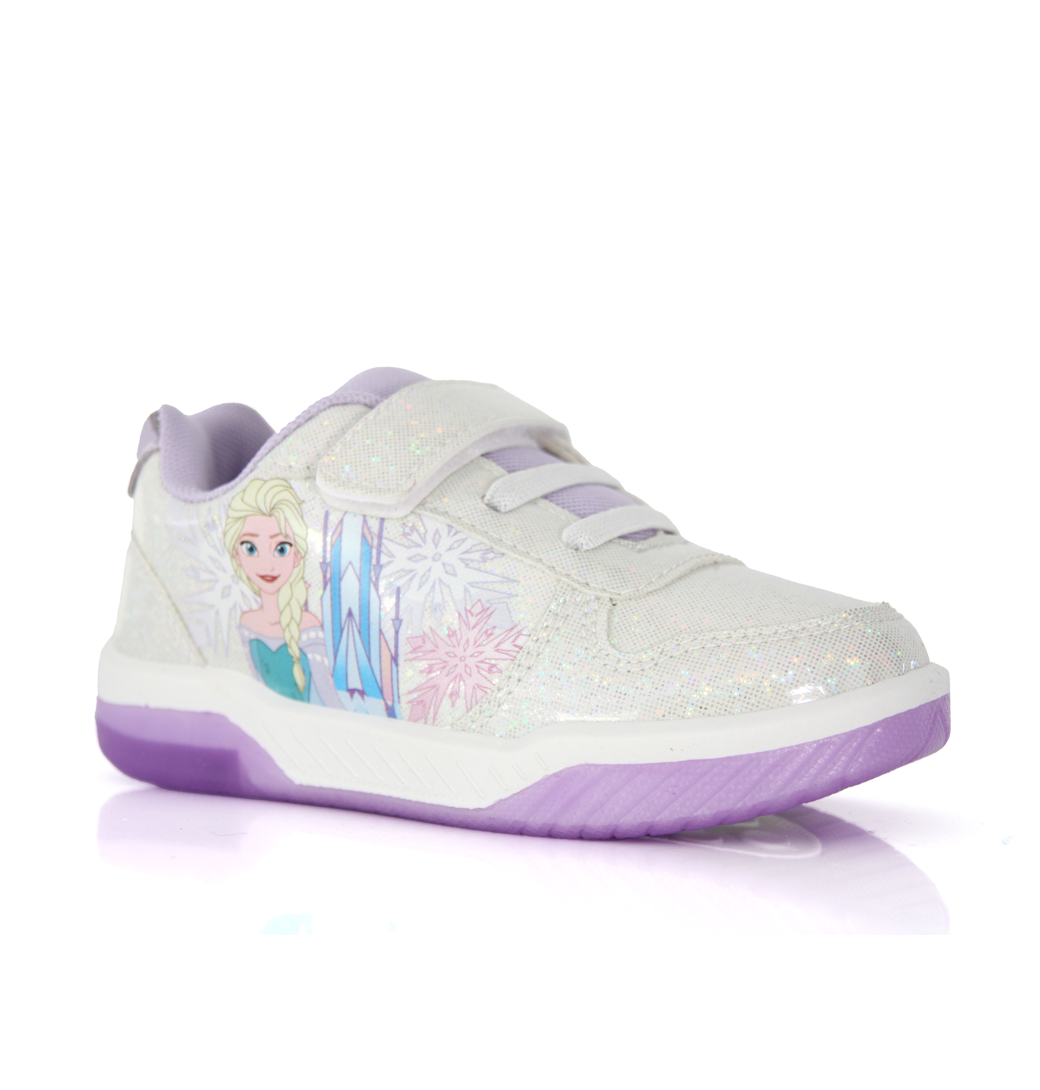 Baskets Fille Reine des Neiges Elsa Disney Scratch Violet & Blanche