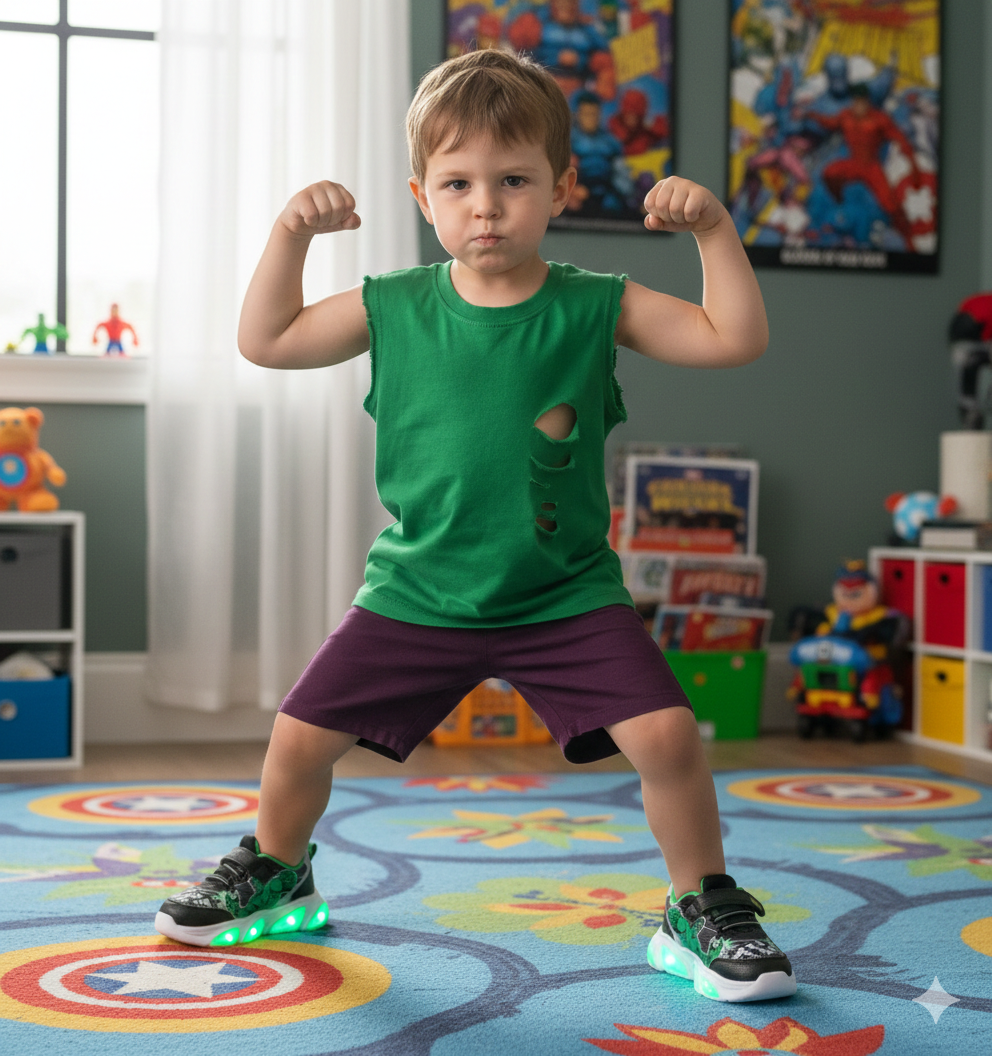 Basket Hulk Marvel Lumineuse Noir et verte