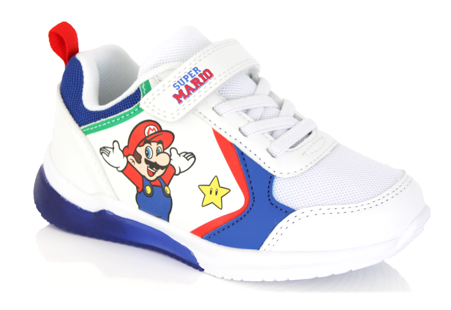 Baskets Enfant Super Mario Blanches & Bleues