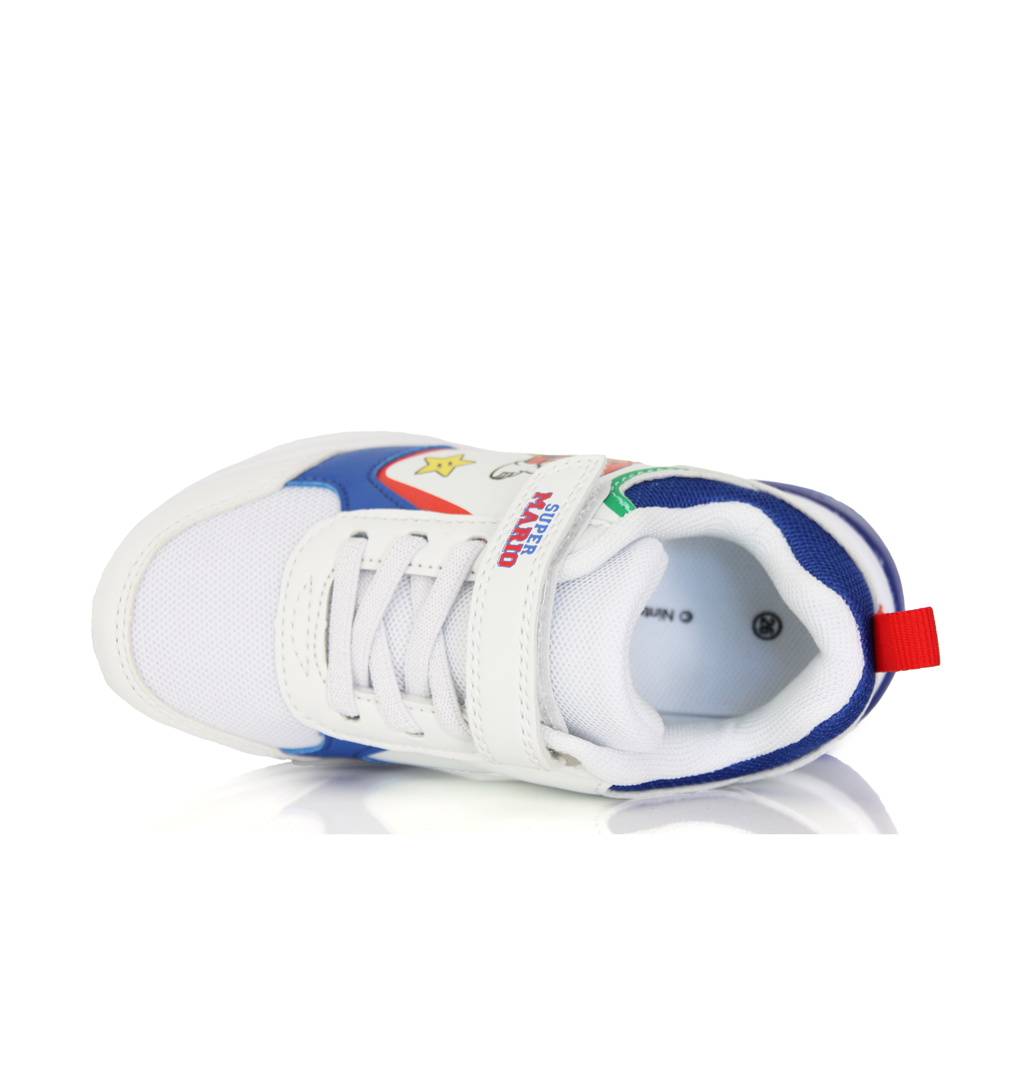Baskets Enfant Super Mario Lumineuse Blanches & Bleues