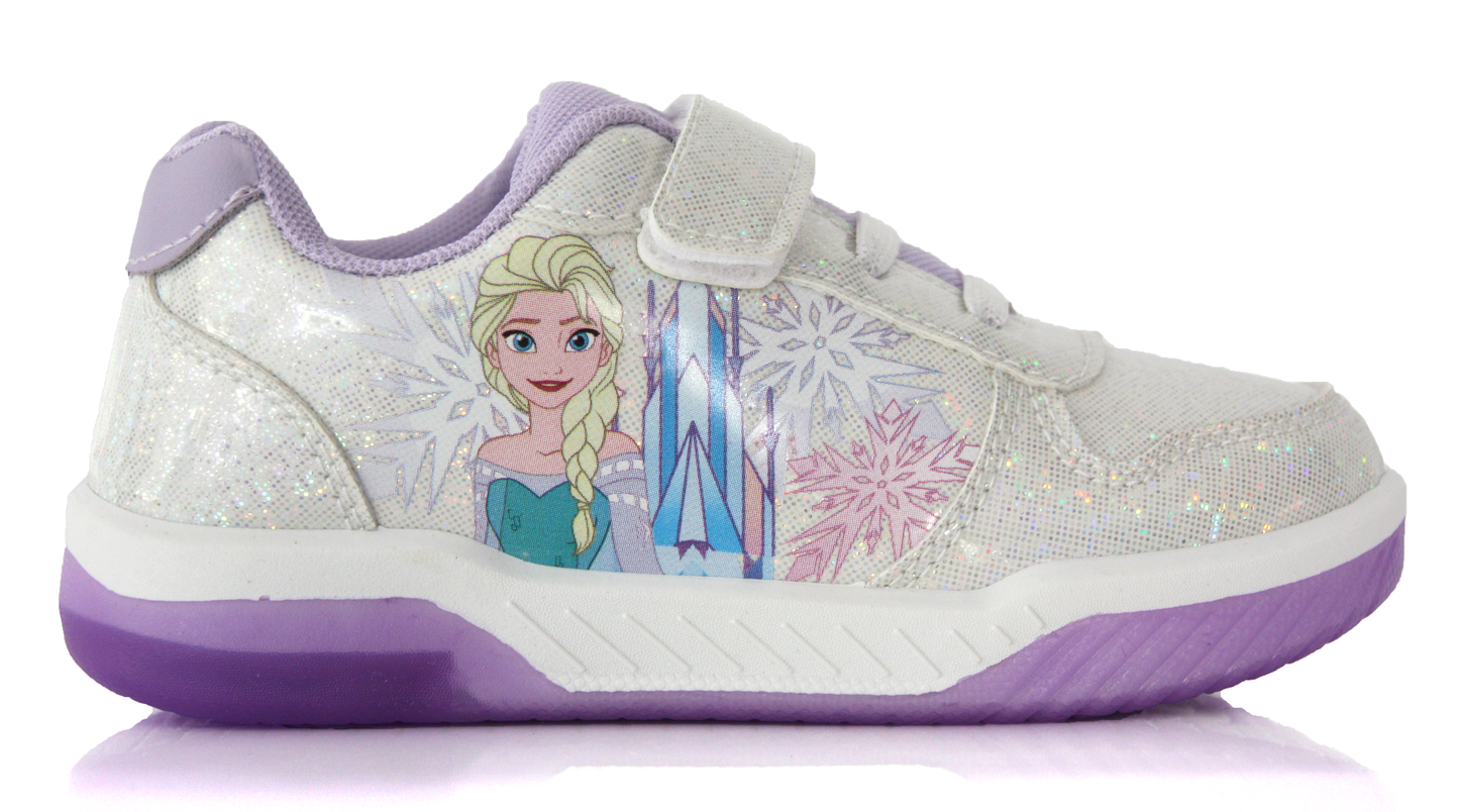 Baskets Fille Reine des Neiges Elsa Disney Scratch Violet & Blanche