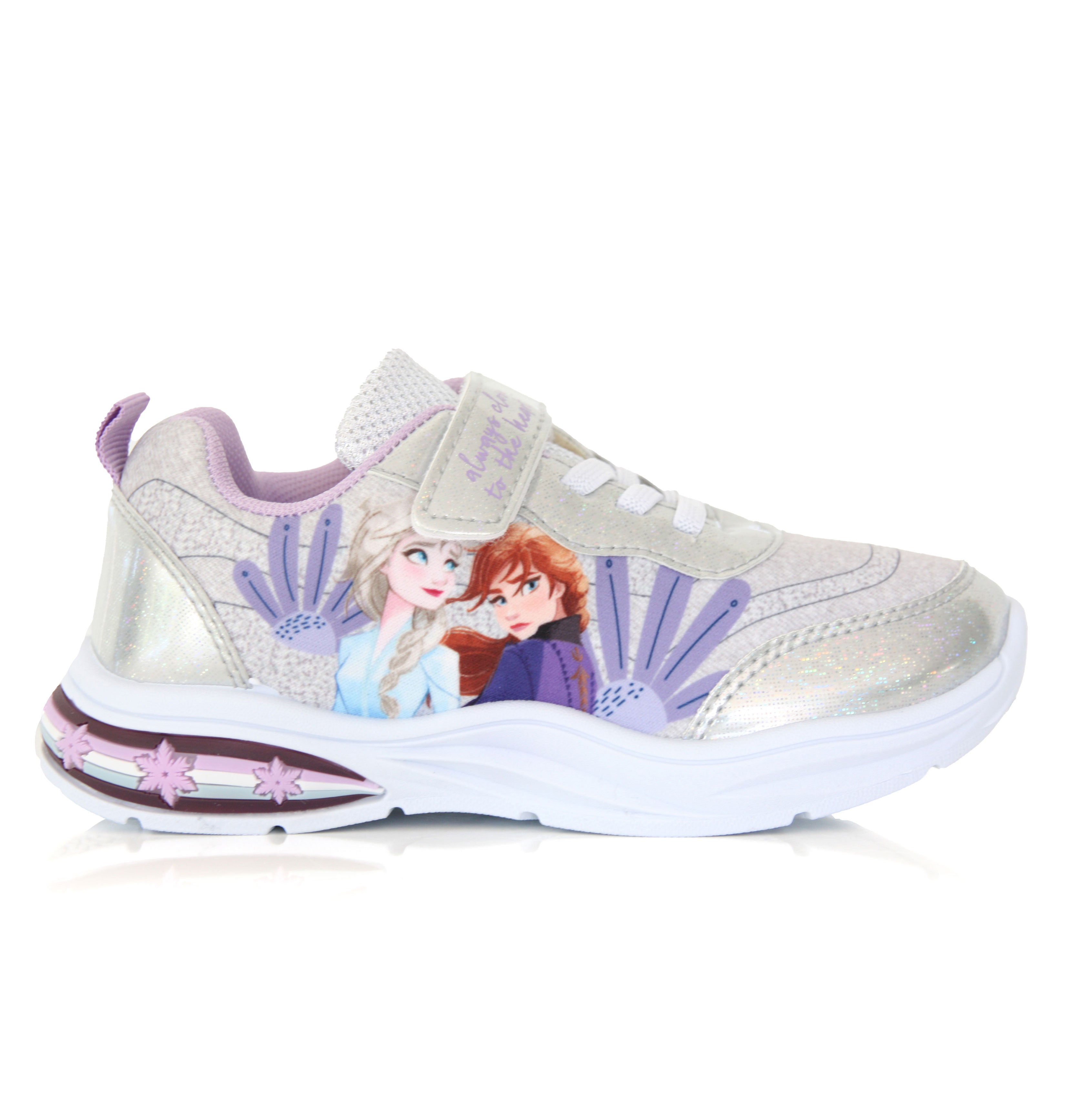 Baskets Fille Reine des Neiges Disney Pailletées Argent du 25 au 33