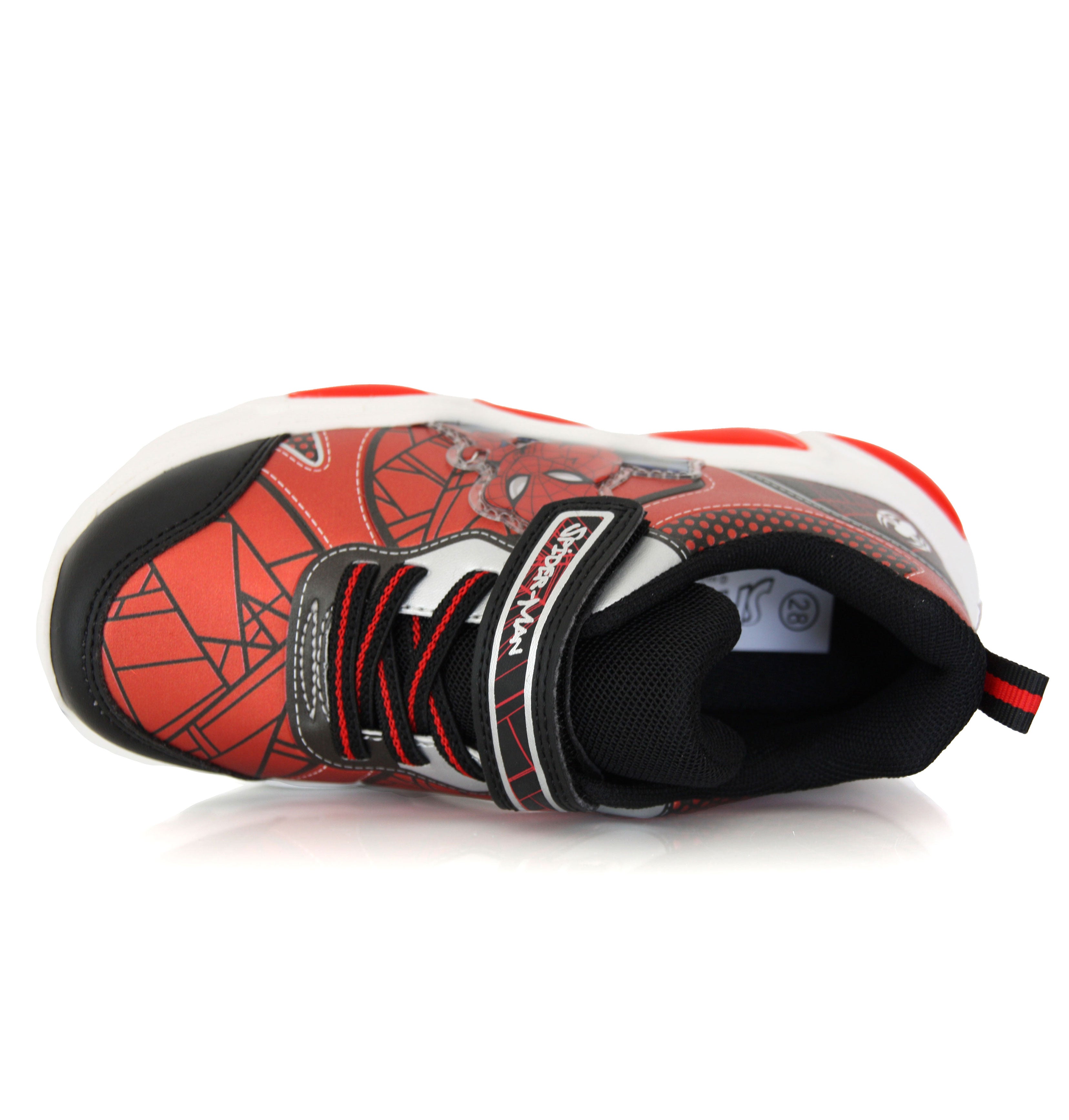 Baskets Spider-Man SpiderMan Noires & Rouges à Scratch LED du 25 au 33