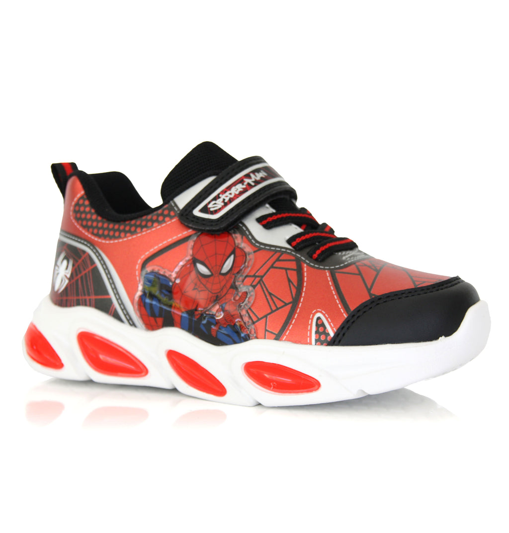 Baskets Spider-Man SpiderMan Noires & Rouges à Scratch LED du 25 au 33