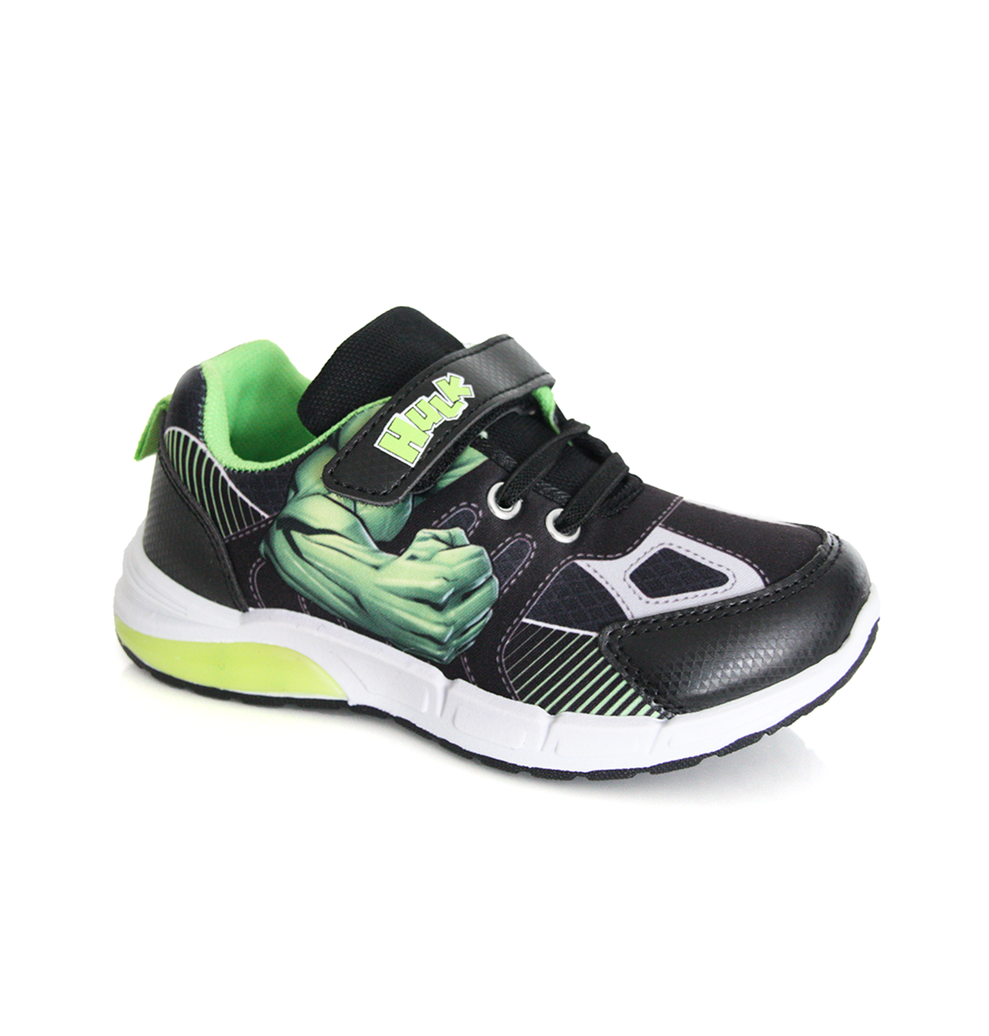 Basket enfant Hulk Marvel noire et verte avec scratch