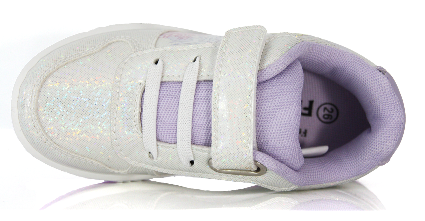 Baskets Fille Reine des Neiges Elsa Disney Scratch Violet & Blanche