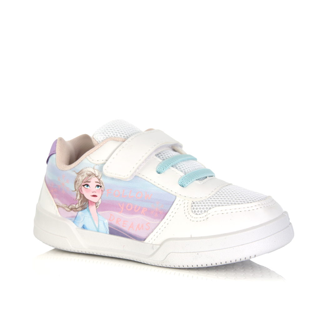 Baskets Fille Reine des Neiges Anna & Elsa blanche