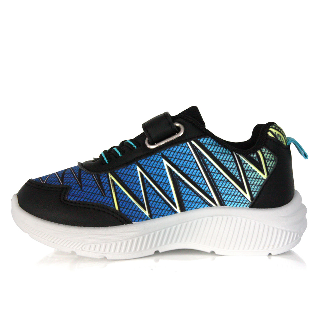 Baskets Sonic Enfant Lumineuses Bleu et Noir – Scratch et Lacets 25 33