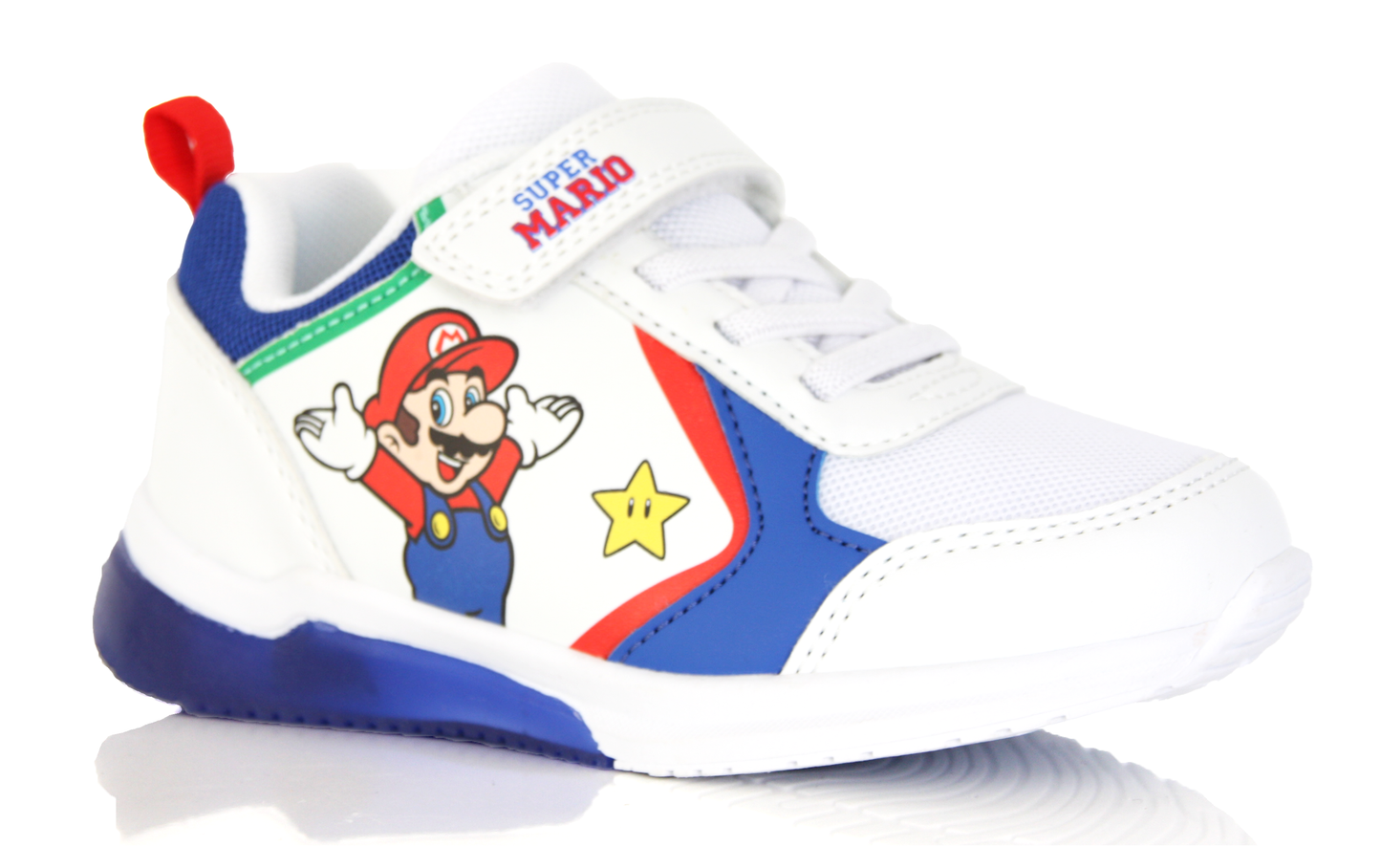 Baskets Enfant Super Mario Blanches & Bleues