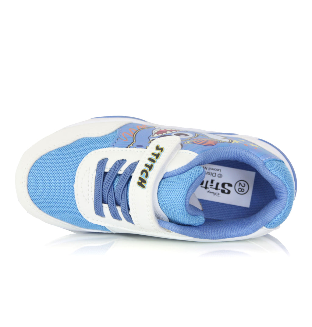 Baskets Stitch Enfant Semelle Lumineuse Bleu et Blanc – Scratch du 24 au 32