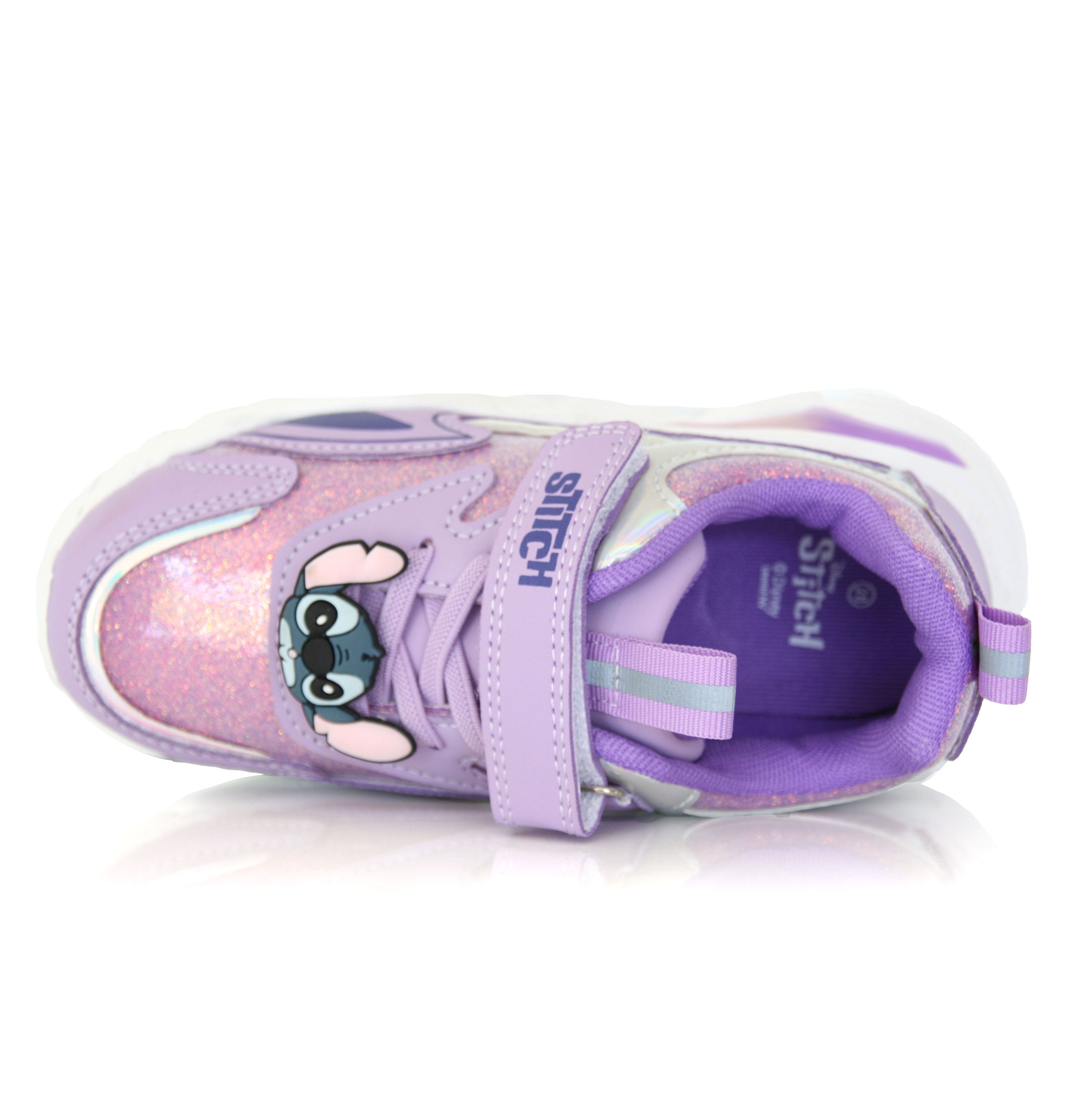 Baskets Stitch Enfant Violettes Pailletées – Scratch Confort du 24 au 32