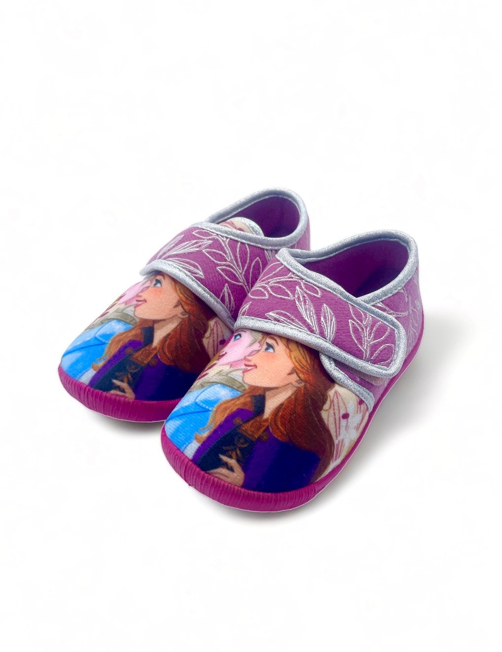 Chaussons La Reine Des Neiges à scratch rose - Fille