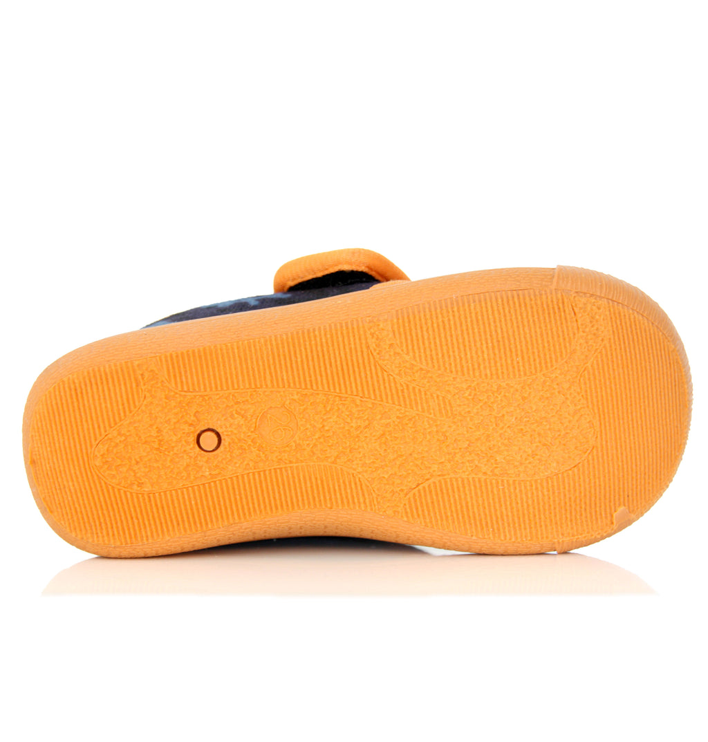 Chaussons Jurassic World bleu et orange