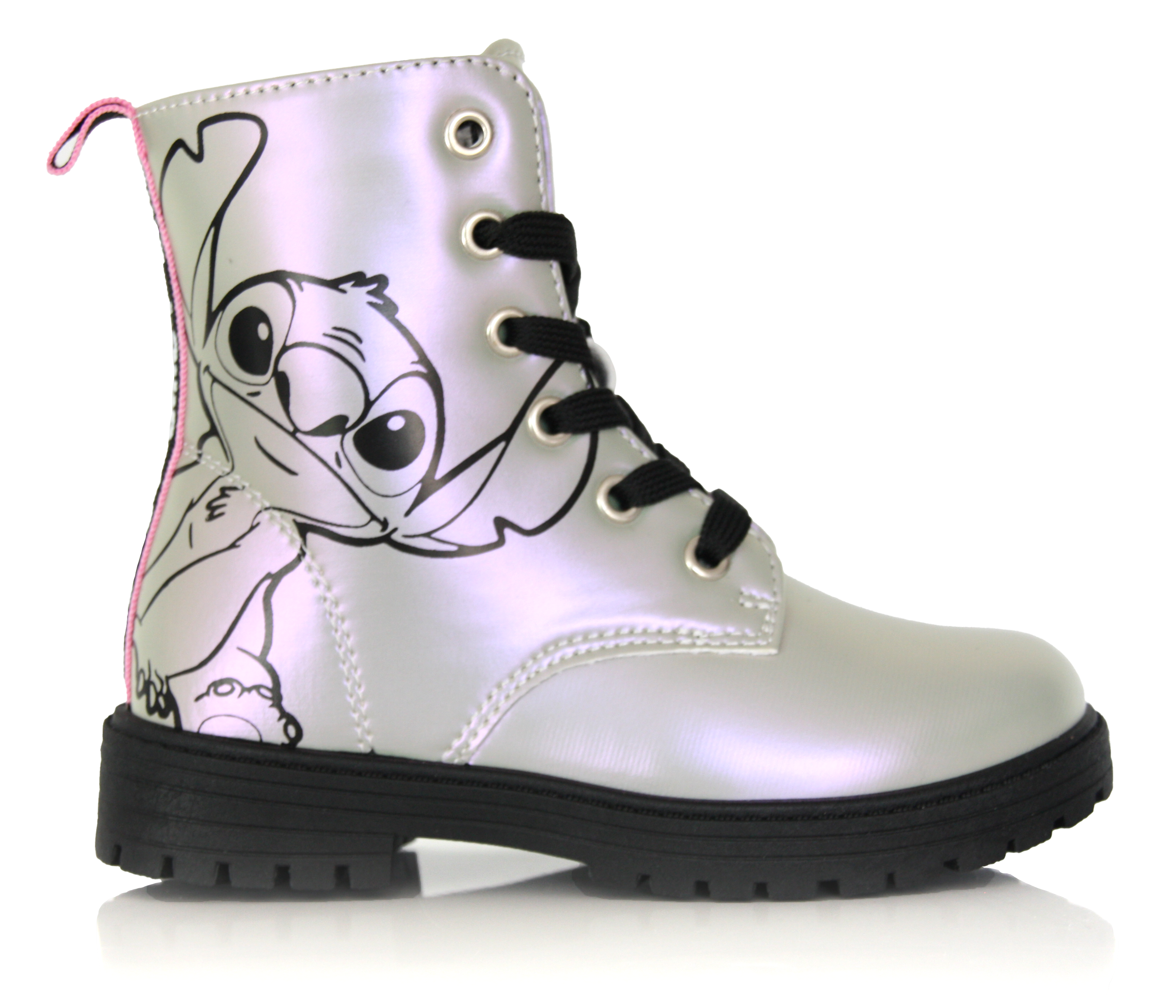 Bottines Fille Stitch – Effet Métallisé Argenté, Style Tendance & Semelle Antidérapante Image principale du produit