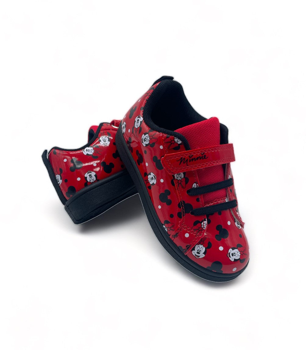Basket à scratch Minnie Mouse rouge brillante à motifs - Fille