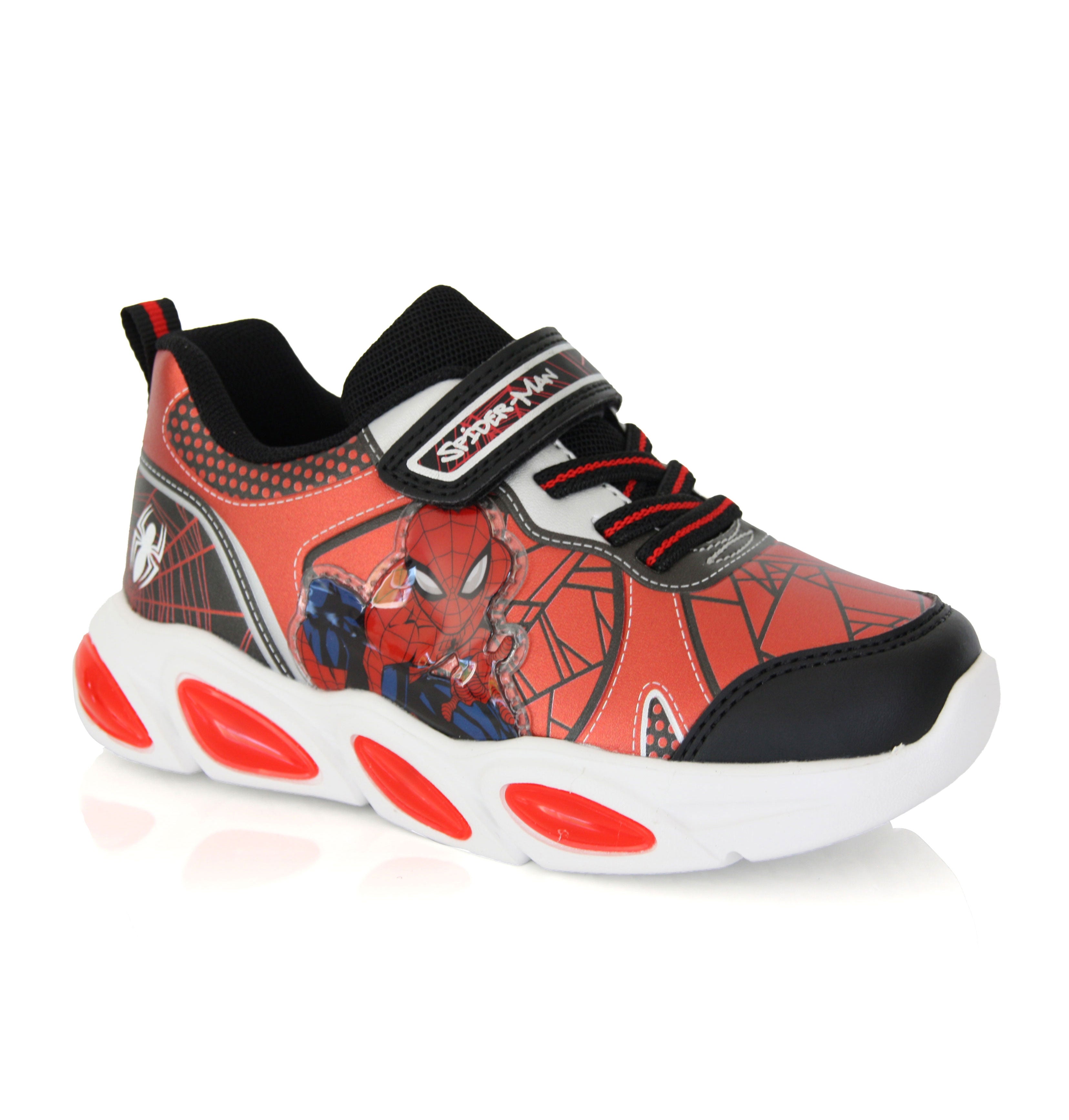 Baskets Spider-Man SpiderMan Noires & Rouges à Scratch LED du 25 au 33
