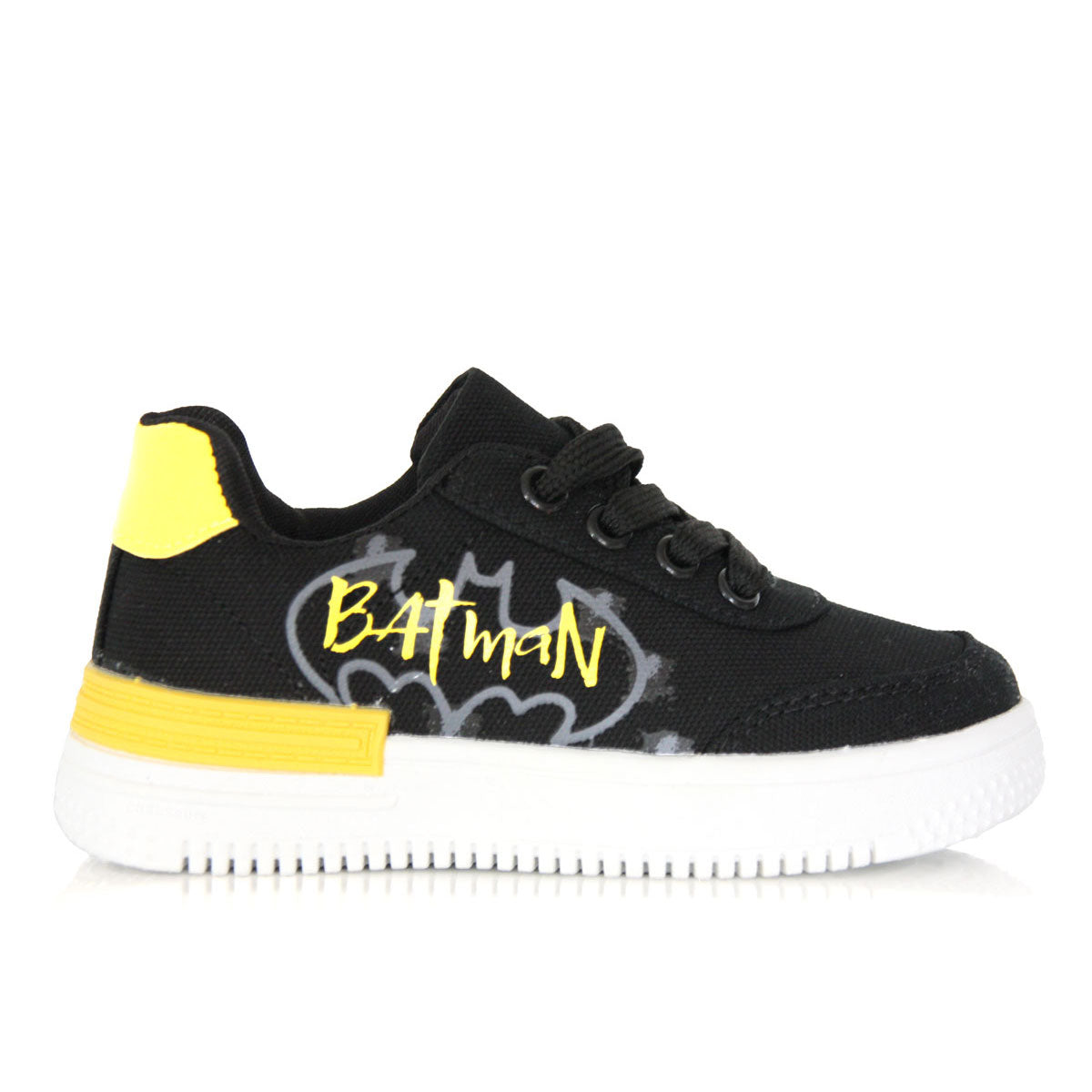 Baskets enfant Batman noires & jaunes à lacets Image principale du produit