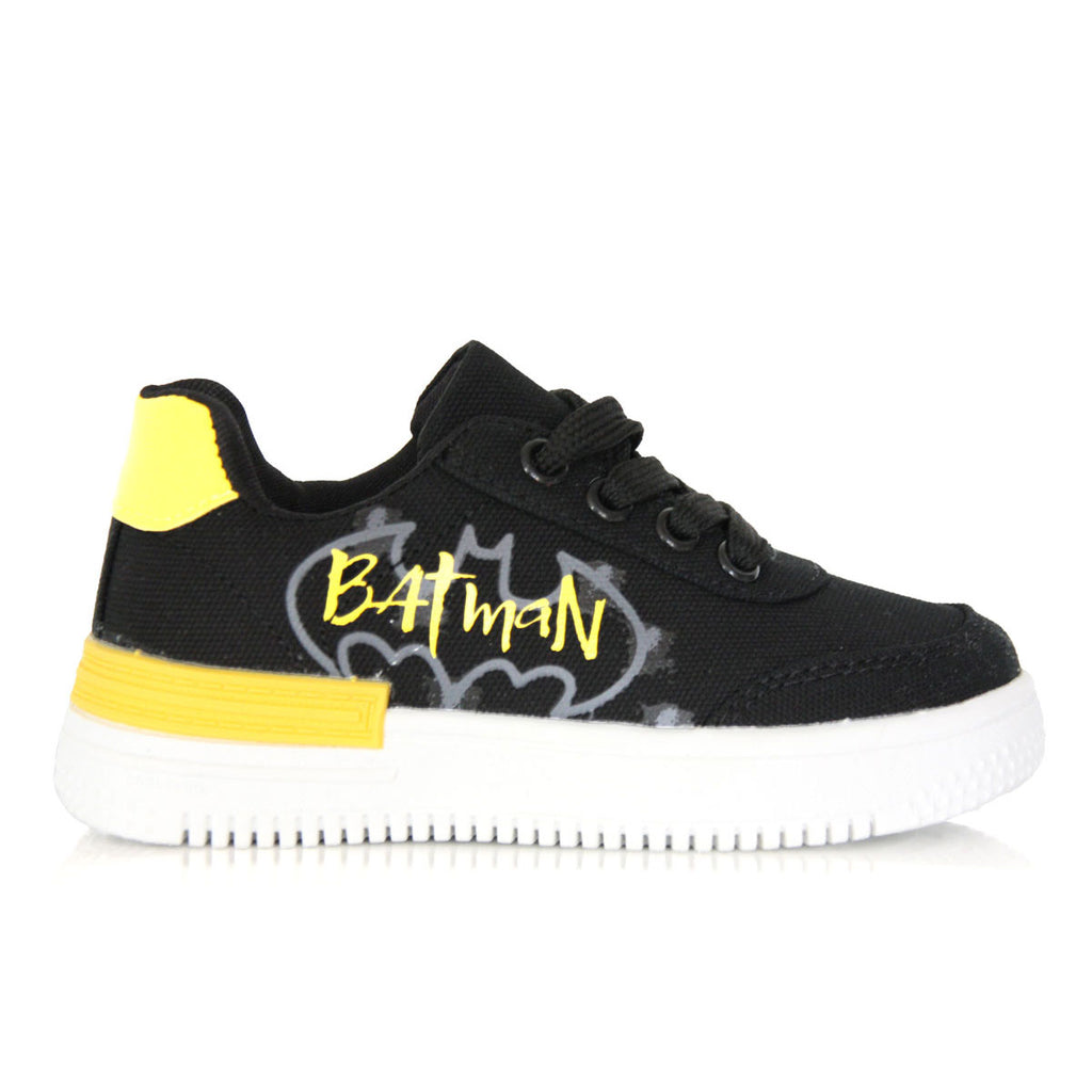 Baskets enfant Batman noires & jaunes à lacets