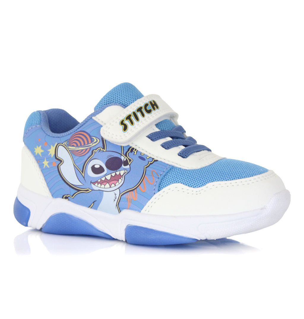 Baskets Stitch Enfant Semelle Lumineuse Bleu et Blanc – Scratch du 24 au 32