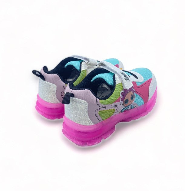 Basket LOL Surprise bleu rose et vert à scratch pour Enfant