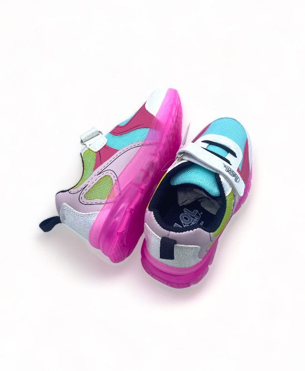 Basket LOL Surprise bleu rose et vert à scratch pour Enfant