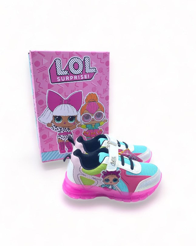 Basket LOL Surprise bleu rose et vert à scratch pour Enfant