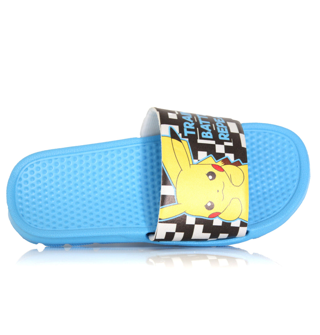 Claquettes Pokémon Pikachu Bleues Enfant Piscine 25 au 35