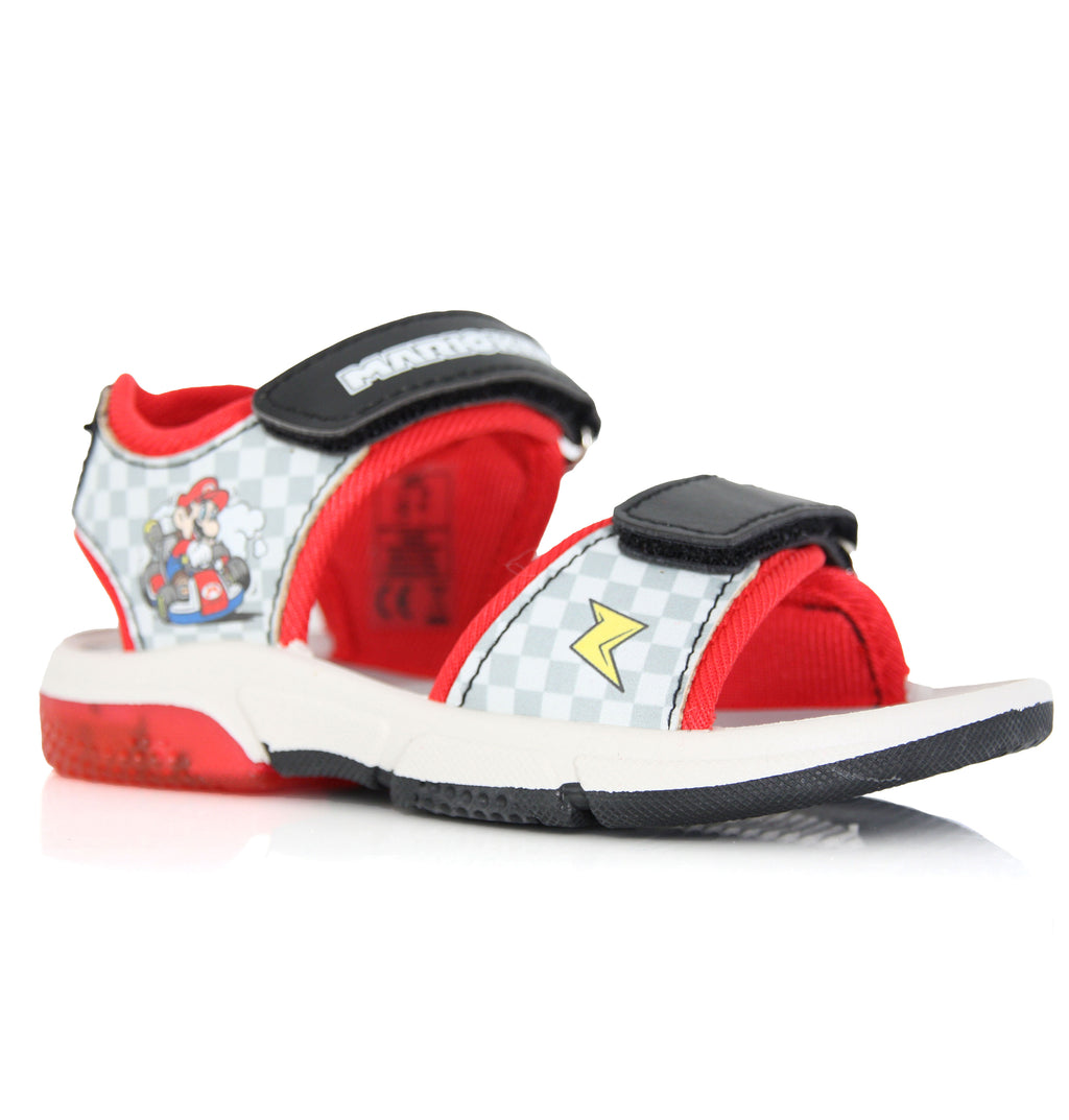 Sandales Super Mario Mario Kart Lumineuse Noires et Rouges 24 à 32