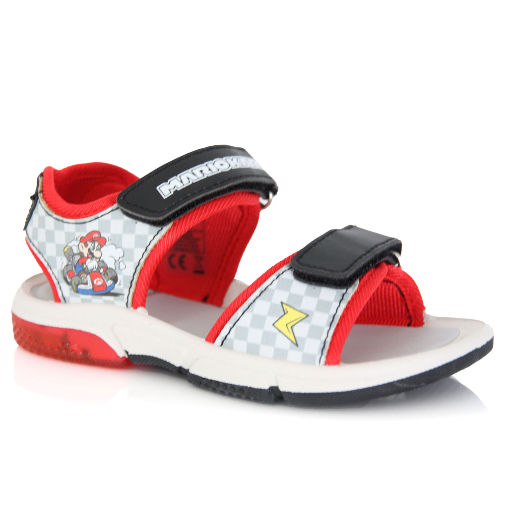 Sandales Super Mario Mario Kart Lumineuse Noires et Rouges 24 à 32