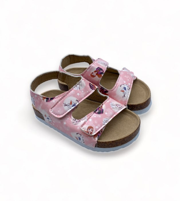 Sandales rose à scratch Olaf Reine des Neiges - Fille
