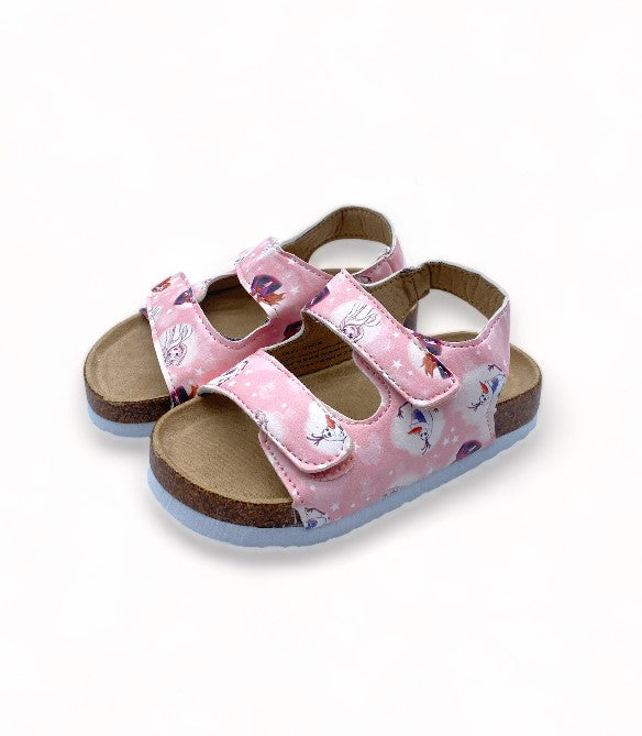 Sandales rose à scratch Olaf Reine des Neiges - Fille