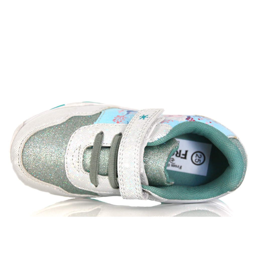 Baskets Fille Reine des Neiges pailletées Elsa Disney Turquoise