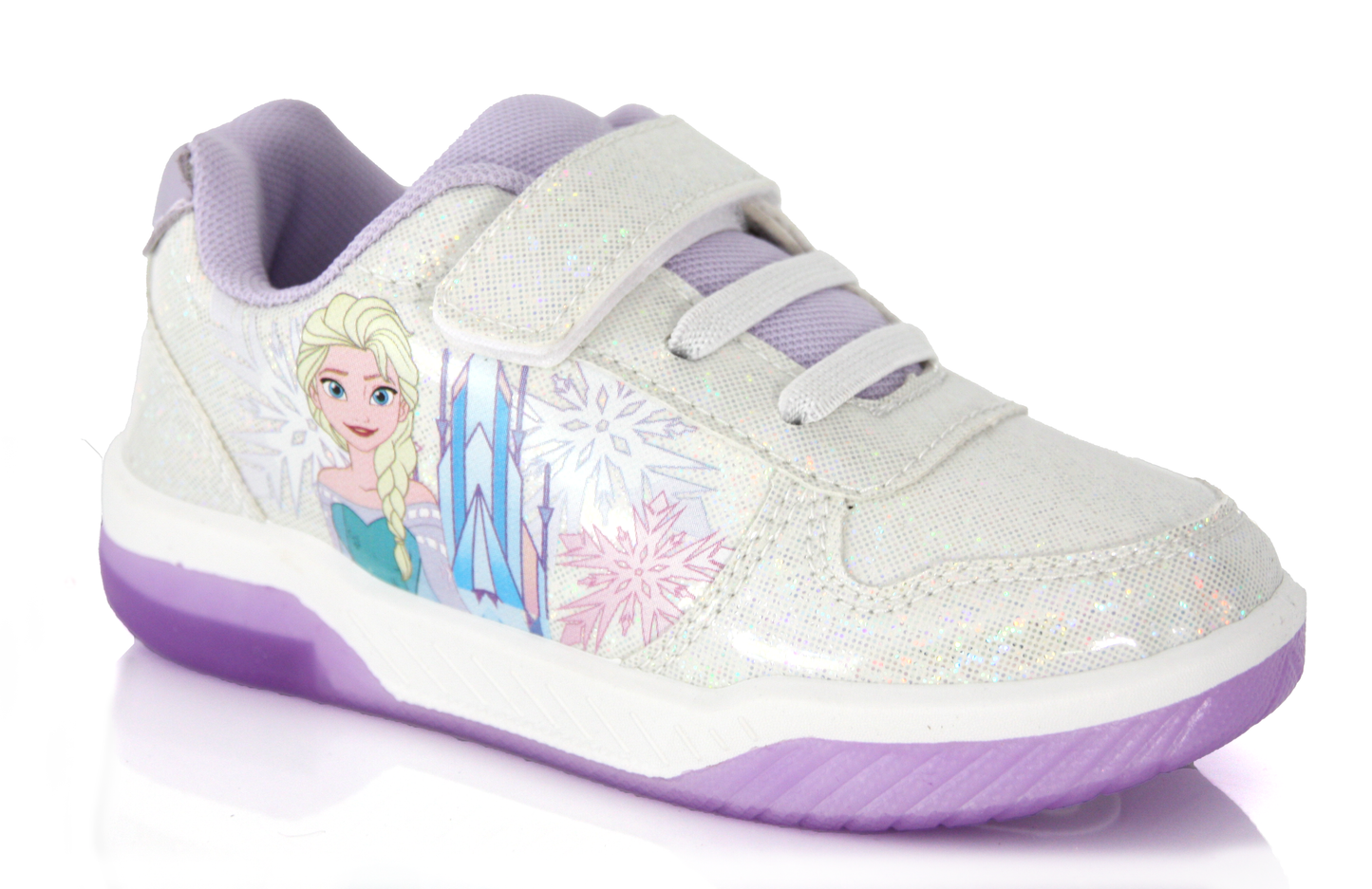 Baskets Fille Reine des Neiges Elsa Disney Scratch Violet & Blanche